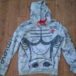 NBA Chicago Bulls Gray and Red Hoodie